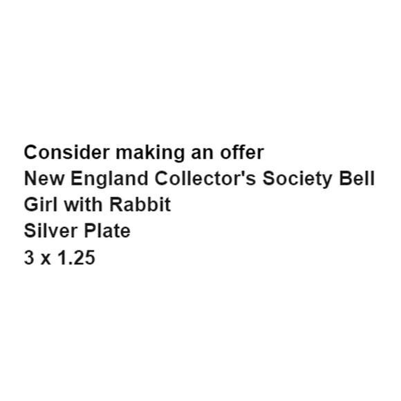 New England Collectors Society Bell Girl with Rabbit Silver Plate Bunny - Picture 3 of 9